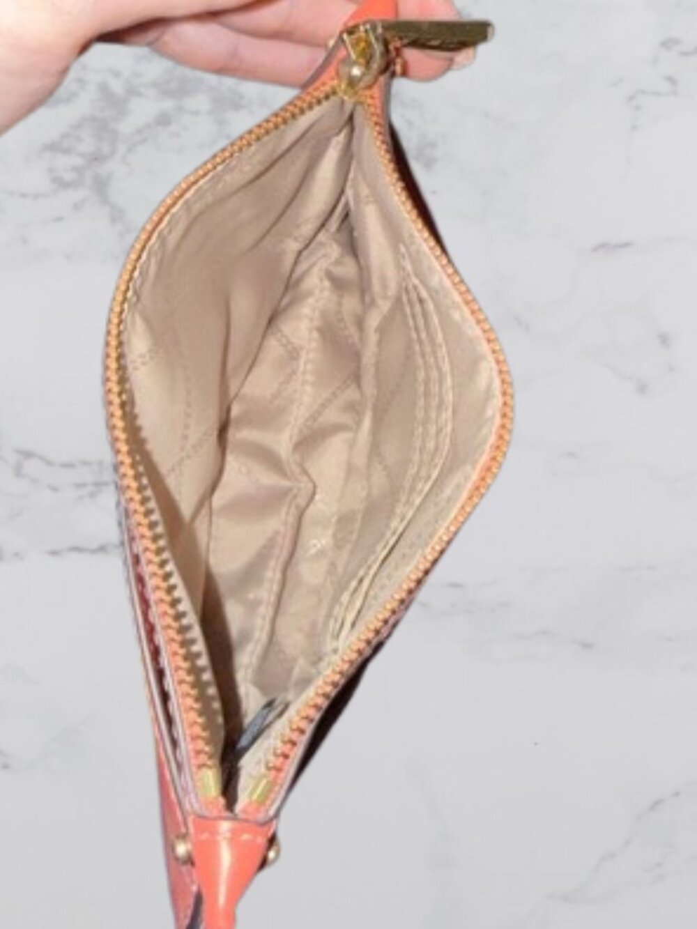 MICHAEL KORS Leather Medium MERCER GALLERY Drawstring Bucket Bag-Coral/Pink - Picture 9 of 15